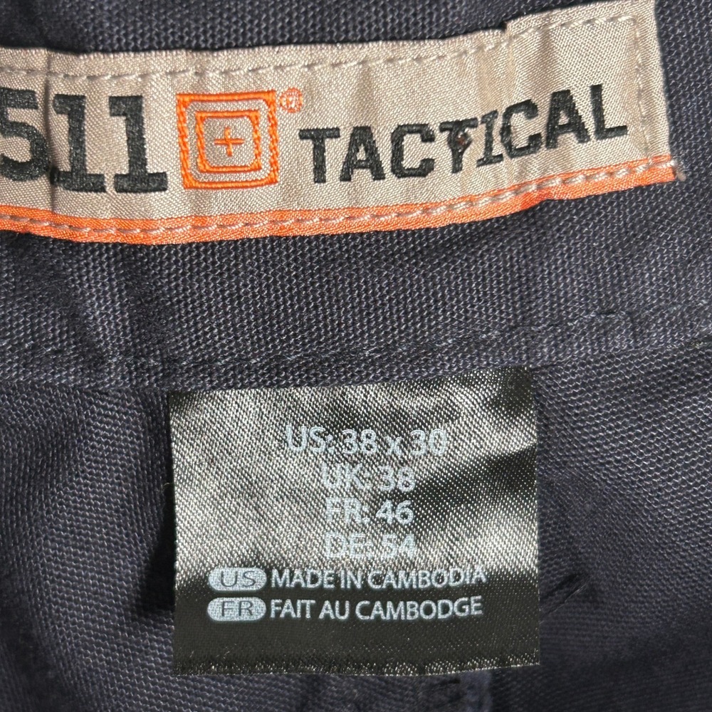 5.11 Tactical Pants Mens 38x30 Dark Navy Blue Solid Relaxed Fit Cargo Utility - Picture 4 of 12